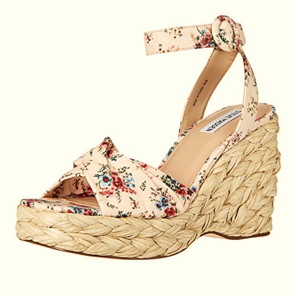 Steve Madden Poloma Floral Wedge Sandals - Pink Size 7.5